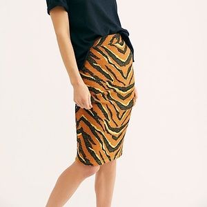Free People Easy Tiger Pencil Skirt